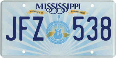 MS license plate JFZ538
