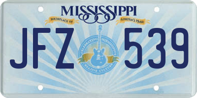 MS license plate JFZ539