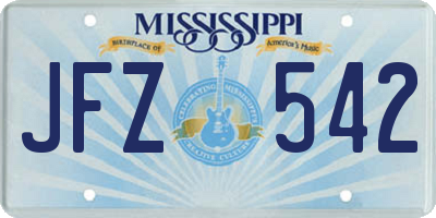 MS license plate JFZ542