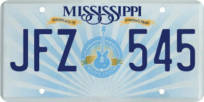 MS license plate JFZ545