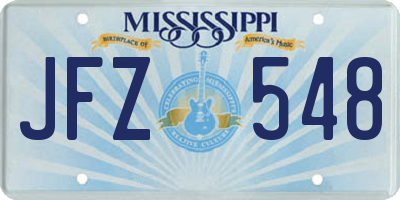 MS license plate JFZ548
