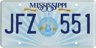 MS license plate JFZ551