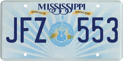 MS license plate JFZ553