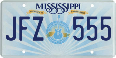 MS license plate JFZ555