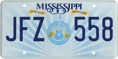 MS license plate JFZ558