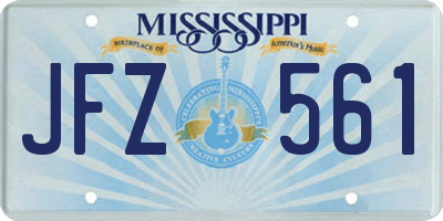 MS license plate JFZ561