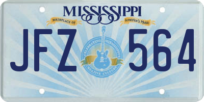 MS license plate JFZ564