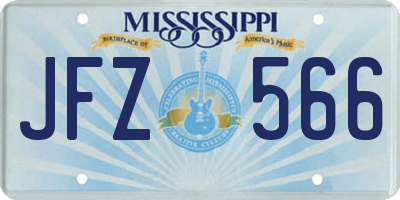 MS license plate JFZ566