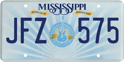 MS license plate JFZ575