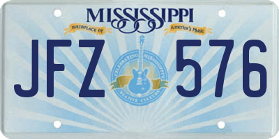 MS license plate JFZ576
