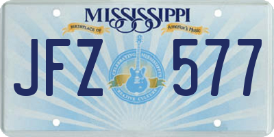 MS license plate JFZ577