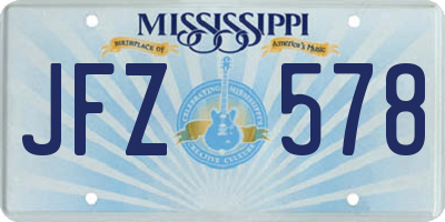 MS license plate JFZ578