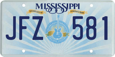 MS license plate JFZ581