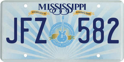 MS license plate JFZ582