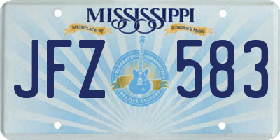 MS license plate JFZ583