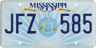 MS license plate JFZ585