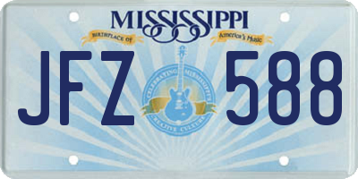 MS license plate JFZ588