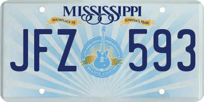 MS license plate JFZ593