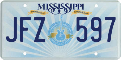MS license plate JFZ597