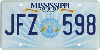 MS license plate JFZ598