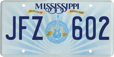 MS license plate JFZ602