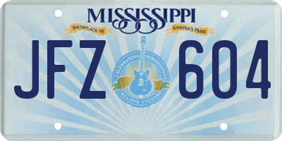MS license plate JFZ604