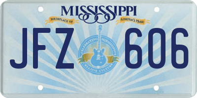 MS license plate JFZ606