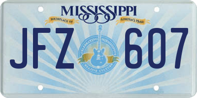 MS license plate JFZ607