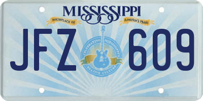 MS license plate JFZ609
