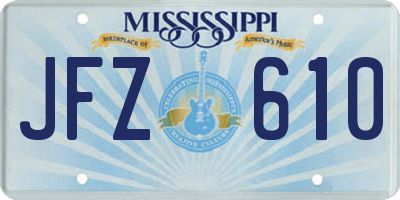 MS license plate JFZ610
