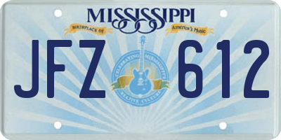 MS license plate JFZ612