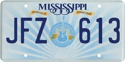 MS license plate JFZ613