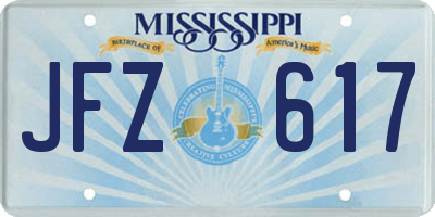 MS license plate JFZ617