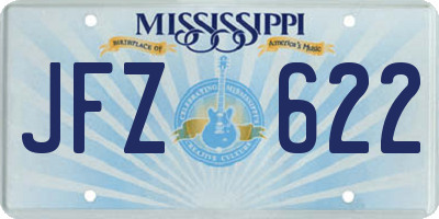 MS license plate JFZ622