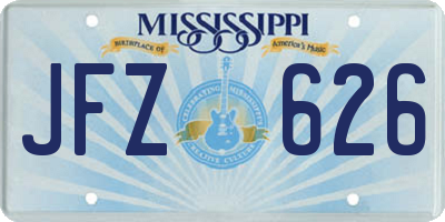 MS license plate JFZ626