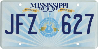 MS license plate JFZ627