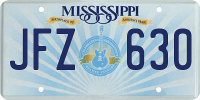 MS license plate JFZ630