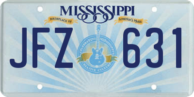 MS license plate JFZ631