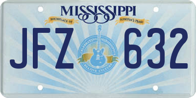 MS license plate JFZ632