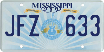 MS license plate JFZ633
