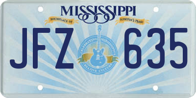 MS license plate JFZ635