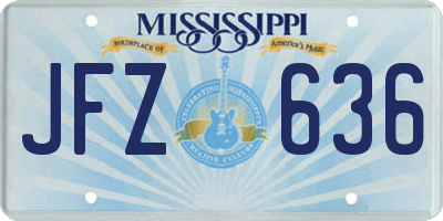 MS license plate JFZ636