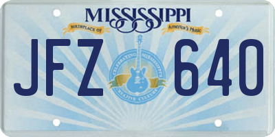 MS license plate JFZ640
