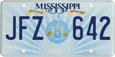MS license plate JFZ642