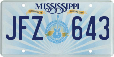 MS license plate JFZ643