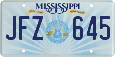 MS license plate JFZ645
