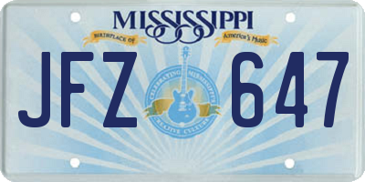 MS license plate JFZ647