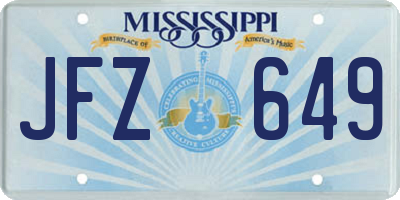 MS license plate JFZ649