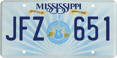MS license plate JFZ651