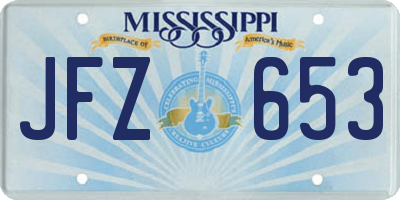 MS license plate JFZ653